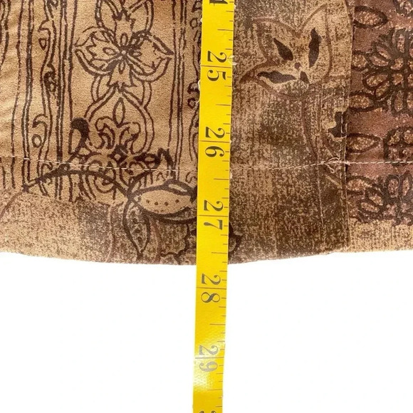 Vintage N Touch Brown Button Up Shirt Jacket Microfiber Patchwork Paisley XL - Picture 8 of 8